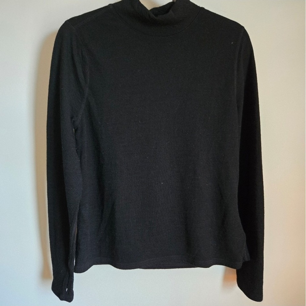 Wicked Wool Sweater Womens Small Black Long Sleeve Mock Neck Pullover Top Warm